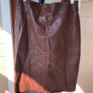 Faux leather pencil skirt